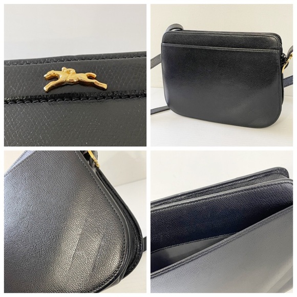 Longchamp black leather vintage minimalist shoulder crossbody bag - Picture 4 of 10